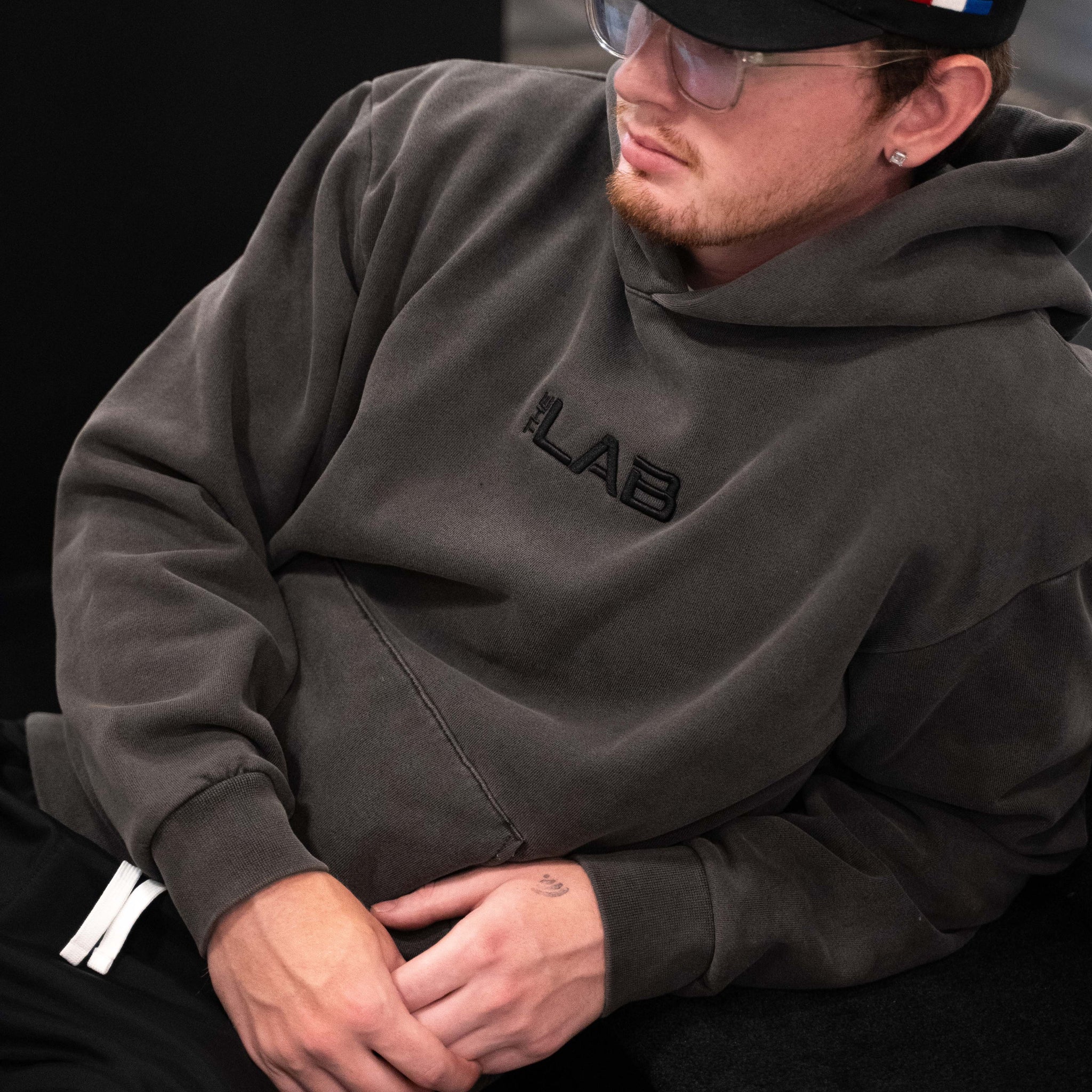 Oversized Premium LAB Hoodie | Charcoal